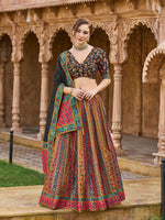 Thumbnail for Monjolika Fashion Multi Color Jacquard Designer Lehenga Choli For Festival - Distacart