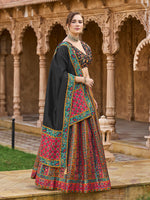 Thumbnail for Monjolika Fashion Multi Color Jacquard Designer Lehenga Choli For Festival - Distacart