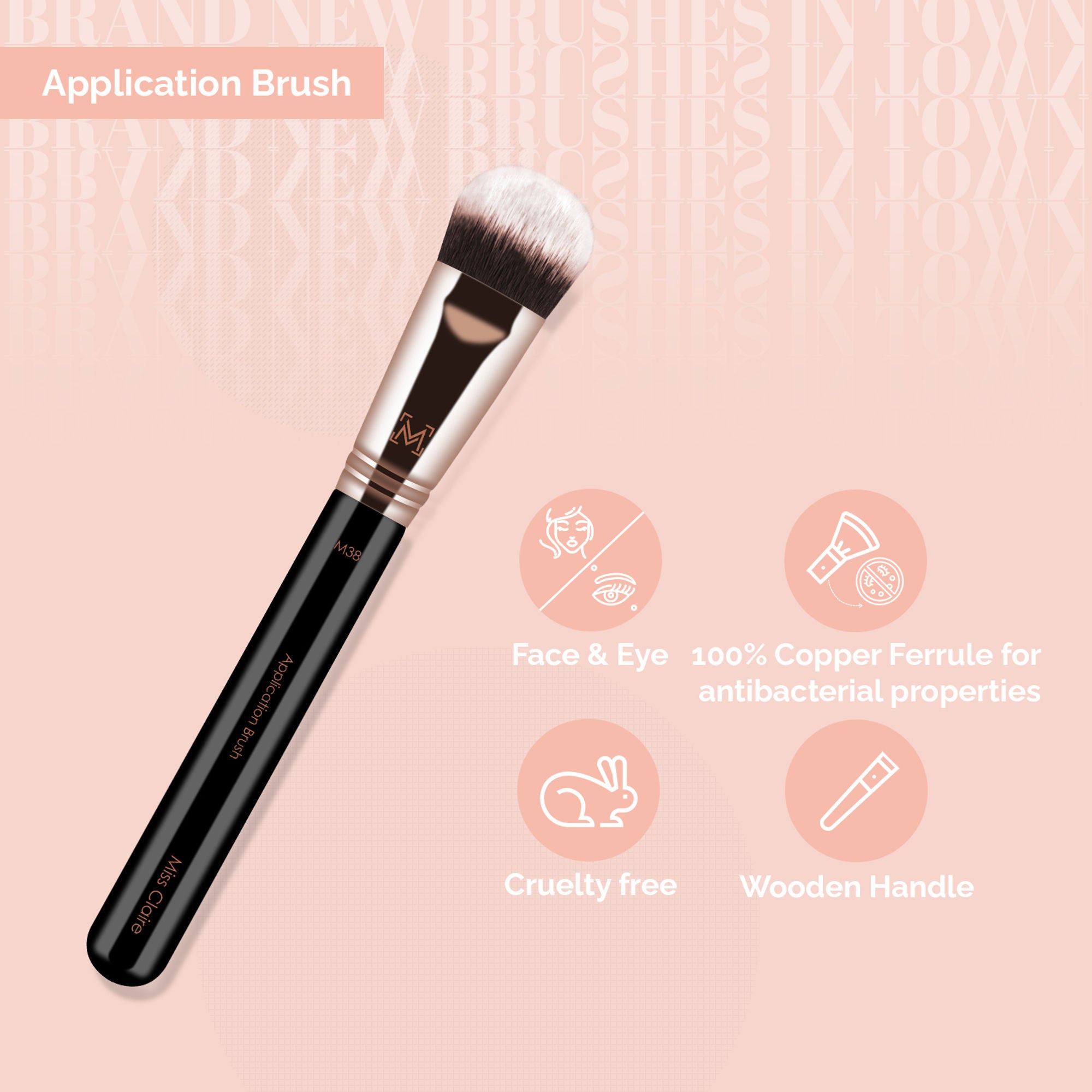 Miss Claire M38 - Application Brush - Rose Gold