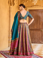 Thumbnail for Monjolika Fashion Turquoise Color Jacquard Designer Lehenga Choli For Festival - Distacart