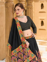 Thumbnail for Monjolika Fashion Black Color Jacquard Designer Work Lehenga Choli For Ceremonial