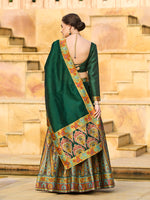 Thumbnail for Monjolika Fashion Dark Green Color Jacquard Designer Work Lehenga Choli For Ceremonial - Distacart