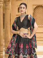 Thumbnail for Monjolika Fashion Charming Black Color Jacquard Lehenga Choli With Dupatta