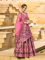 Thumbnail for Monjolika Fashion Charming Pink Color Jacquard Lehenga Choli With Dupatta - Distacart