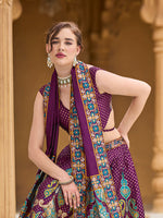Thumbnail for Monjolika Fashion Charming Wine Color Jacquard Lehenga Choli With Dupatta - Distacart