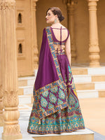 Thumbnail for Monjolika Fashion Charming Wine Color Jacquard Lehenga Choli With Dupatta - Distacart