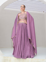 Thumbnail for Monjolika Fashion Lavender Festive Look With Silk Crush Lehenga Choli