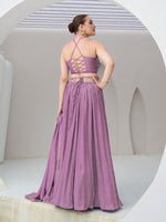 Thumbnail for Monjolika Fashion Lavender Festive Look With Silk Crush Lehenga Choli