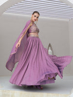Thumbnail for Monjolika Fashion Lavender Festive Look With Silk Crush Lehenga Choli