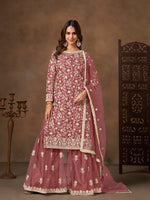 Thumbnail for Monjolika Fashion Net Embroidered Onion Pink Salwar Kameez