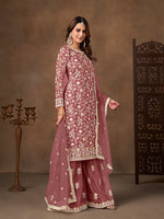 Thumbnail for Monjolika Fashion Net Embroidered Onion Pink Salwar Kameez