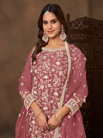 Thumbnail for Monjolika Fashion Net Embroidered Onion Pink Salwar Kameez