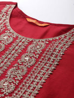 Thumbnail for Indo Era Ethnic Motifs Embroidered Sequinned Liva Kurta With Trousers & Dupatta