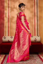Thumbnail for Monjolika Fashion Rani Pink Weaving Satin Silk Blend Festival Trendy Saree - Distacart