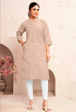 Thumbnail for Monjolika Fashion Chiku Color Cotton Casual Kurti With Pocket - Distacart