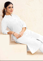 Thumbnail for Monjolika Fashion White Color Cotton Casual Kurti With Pocket