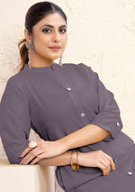 Thumbnail for Monjolika Fashion Grey Color Cotton Casual Kurti With Pocket - Distacart