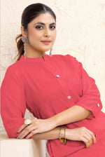 Thumbnail for Monjolika Fashion Dark Peach Color Cotton Casual Kurti With Pocket - Distacart