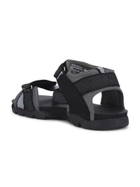 Thumbnail for Sparx Men Black & Grey Solid Sports Sandals