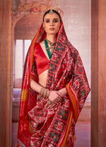Thumbnail for Monjolika Fashion Multi Colour Patola Print Silk Blend Trendy Saree - Distacart