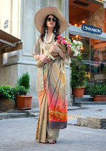 Thumbnail for Monjolika Fashion Multi Colour Silk Blend Digital Print Casual Classic Saree - Distacart
