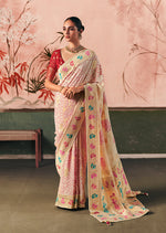 Thumbnail for Monjolika Fashion Off White Bandhej Weaving Work Faux Khadi Georgette Saree - Distacart