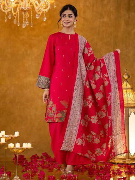 Yufta Pink Pakistani Style Kurta Dupatta Set