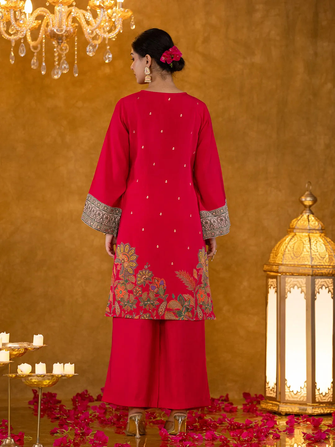 Yufta Pink Pakistani Style Kurta Dupatta Set