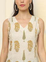 Thumbnail for Yufta Mustard Cotton Sleeveless Boxy Top