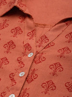 Thumbnail for All About You Women Red Cotton Ethnic Motifs Printed Pathani Kurta - Distacart