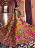 Thumbnail for Monjolika Fashion Multi Colour Banarasi Silk Blend Embroidered, Sequins, Swarovski and Weaving Work Lehenga Choli - Distacart