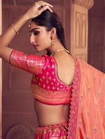 Thumbnail for Monjolika Fashion Multi Colour Banarasi Silk Blend Embroidered, Sequins, Swarovski and Weaving Work Lehenga Choli - Distacart