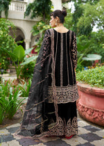 Thumbnail for Monjolika Fashion Black Embroidered Chinnon Readymade Palazzo Kameez for Festival - Distacart