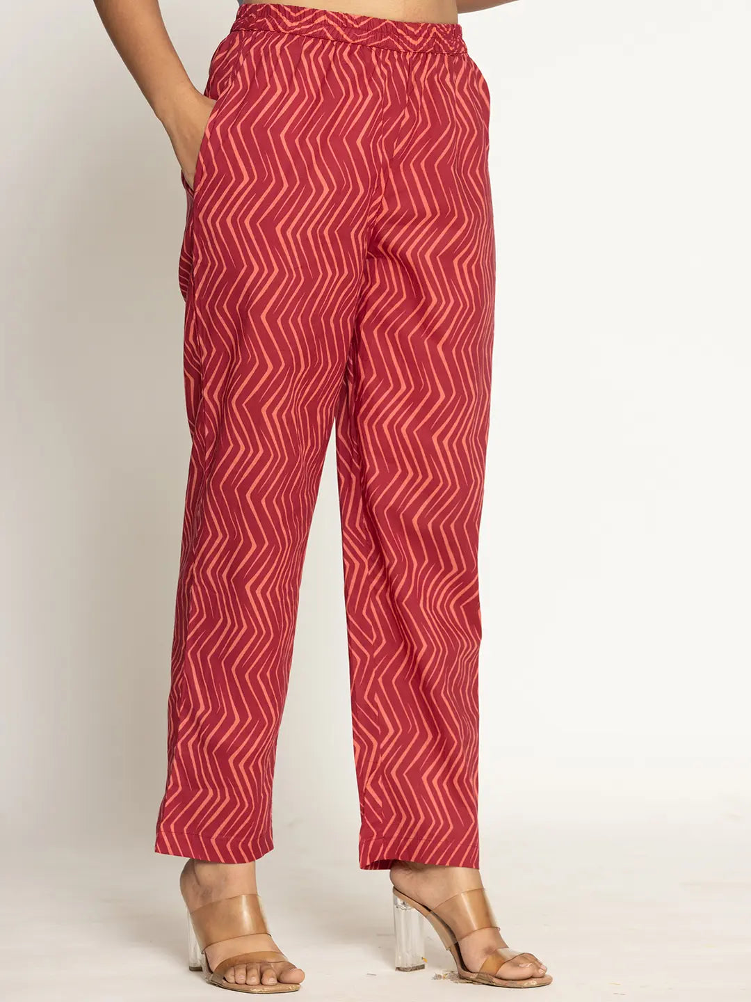 Yufta Burgundy Cotton Dori_Embroidery Straight Kurta Dupatta Pant Set - Distacart