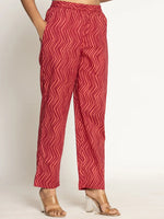 Thumbnail for Yufta Burgundy Cotton Dori_Embroidery Straight Kurta Dupatta Pant Set - Distacart