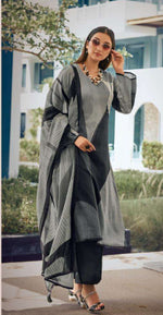 Thumbnail for Pramukh Fab Grey Color Rayon Kurta Set - Distacart