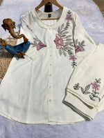 Thumbnail for Pramukh Fab White Color Rayon Co-ords Set - Distacart