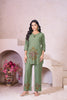 Pramukh Fab Olive Color Rayon Co-ords Set - Distacart