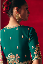 Thumbnail for Monjolika Fashion Rani Pink Fancy Fabric Embroidered Thread Work Classic Saree - Distacart