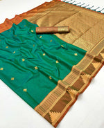 Thumbnail for Monjolika Fashion Green Weaving Work Tussar Silk Festival Contemporary Saree - Distacart