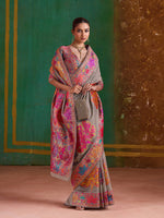 Thumbnail for Monjolika Fashion Grey Cotton Blend Weaving Contemporary Saree - Distacart