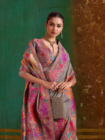 Thumbnail for Monjolika Fashion Grey Cotton Blend Weaving Contemporary Saree - Distacart