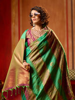 Thumbnail for Monjolika Fashion Multi Colour Handloom Silk Blend Contemporary Saree With Weaving Work - Distacart
