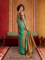 Thumbnail for Monjolika Fashion Multi Colour Handloom Silk Blend Contemporary Saree With Weaving Work - Distacart