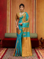 Thumbnail for Monjolika Fashion Multi Colour Handloom Silk Blend Contemporary Saree With Weaving Work - Distacart