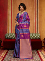 Thumbnail for Monjolika Fashion Multi Colour Handloom Silk Blend Contemporary Saree With Weaving Work - Distacart
