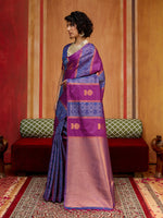 Thumbnail for Monjolika Fashion Multi Colour Handloom Silk Blend Contemporary Saree With Weaving Work - Distacart