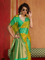 Thumbnail for Monjolika Fashion Multi Colour Handloom Silk Blend Contemporary Saree With Weaving Work - Distacart