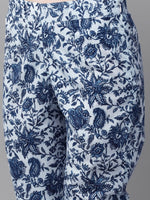 Thumbnail for Anouk Women Navy Blue Printed Indigo Kurta with Trousers - Distacart