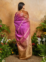 Thumbnail for Monjolika Fashion Weaving Handloom Silk Blend Magenta Contemporary Saree - Distacart